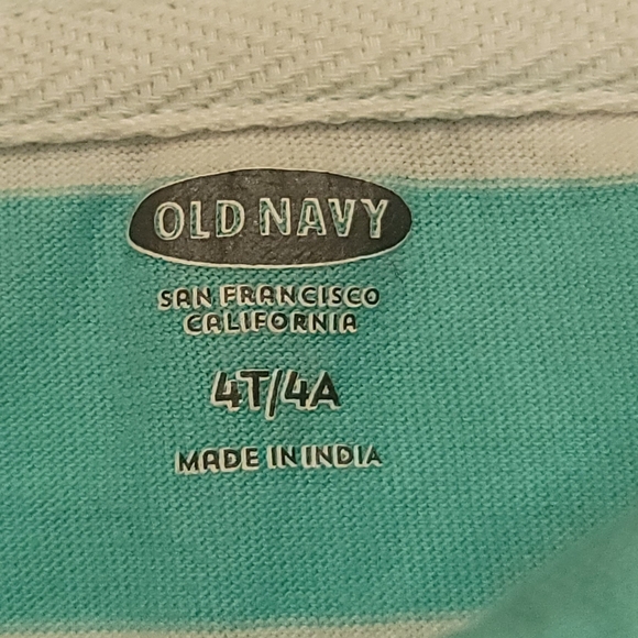 Old Navy Blue and White Striped Polo Shirt - Picture 5 of 5